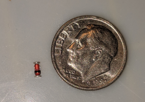 Diode with dime for scale
